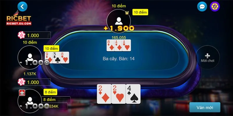 Ván chơi 3 cây muốn chơi thắng đậm cần có kinh nghiệm cược. 